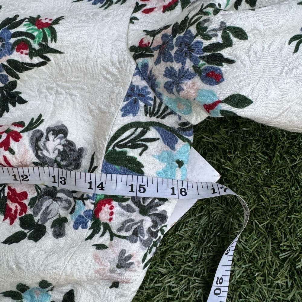 Adam Lippes Eloise Floral Matelassé Fit & Flare Midi Dress White Short Sleeves 2 - Picture 14 of 16